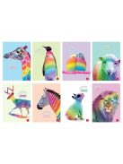 Pigna Füzet Pigna Animal Rainbow A/4 tűzött 38 lapos kockás