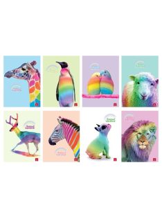  Pigna Füzet Pigna Animal Rainbow A/4 tűzött 38 lapos kockás