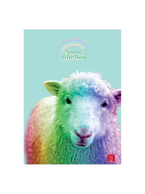 Pigna Füzet Pigna Animal Rainbow A/4 tűzött 38 lapos vonalas, margós
