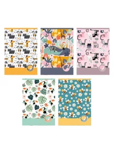 PD School Füzet pd kisalakú 32 lapos kockás Animals