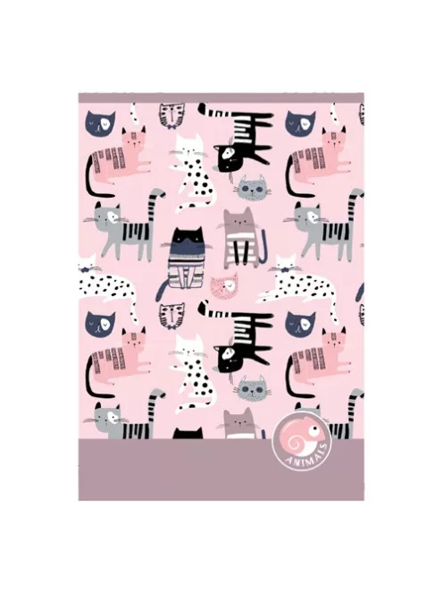 PD School Füzet pd kisalakú 32 lapos kockás Animals