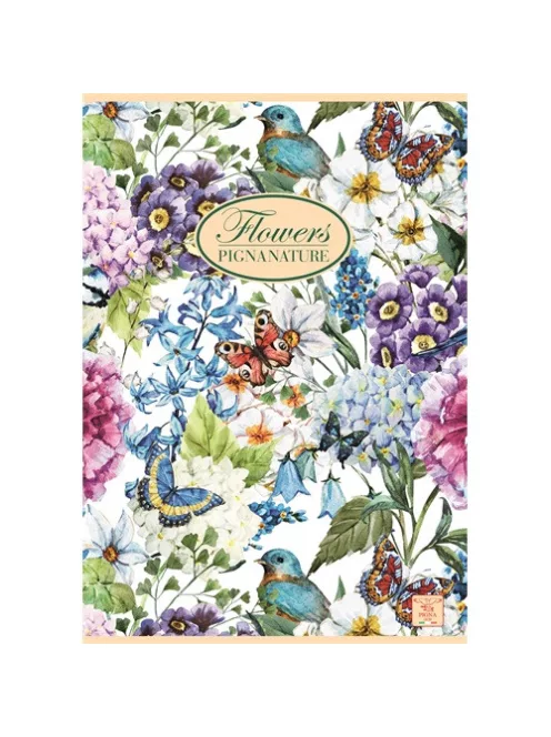 Pigna Füzet Pigna Nature Flowers A/5 tűzött 42 lapos vonalas