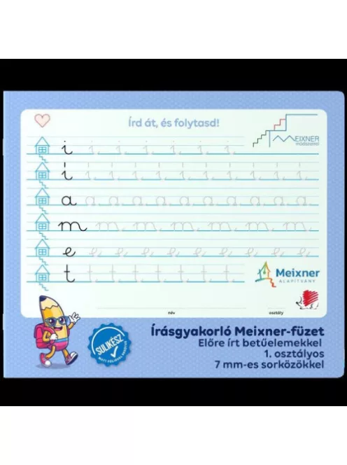 ICO Füzet Meixner kisalakú 1. osztályos 7mm sorközzel előre írt betűelemekkel 32 lapos fekvő
