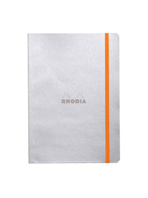 Rhodia Napló Clairefontaine Rhodiarama A/5 80 lapos ponthálós puha fedeles, gumis, ezüst