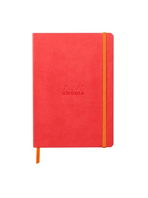 Rhodia Napló Clairefontaine Rhodiarama A/5 80 lapos ponthálós puha fedeles, gumis, korall