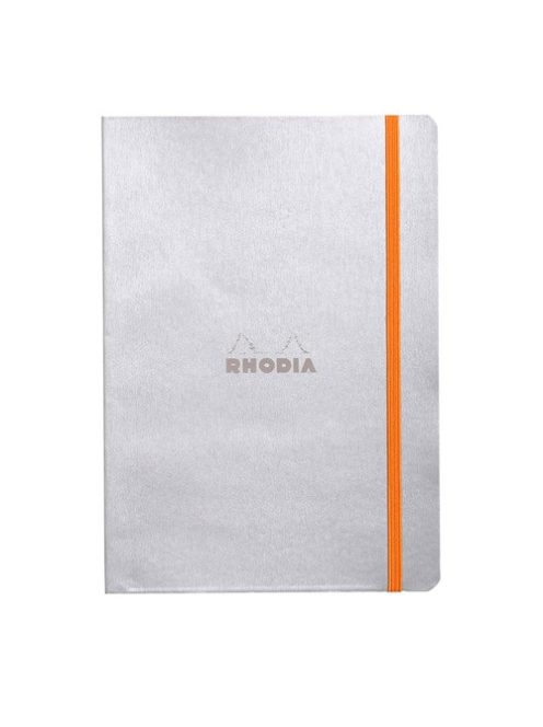 Rhodia Napló Clairefontaine Rhodiarama A/5 80 lapos vonalas puha fedeles, gumis, ezüst