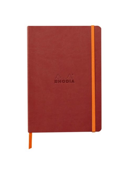 Rhodia Napló Clairefontaine Rhodiarama A/5 80 lapos vonalas puha fedeles, gumis, narancsvörös