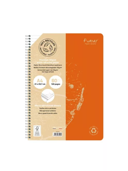 Clairefontaine Spirálfüzet Clairefontaine Forever Premium A/4 60 lapos, vonalas