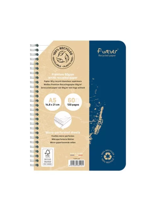 Clairefontaine Spirálfüzet Clairefontaine Forever Premium A/5 60 lapos, vonalas