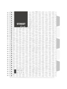   Street Spirálfüzet Street Pad Black & White Edition A/4 100 lapos kockás, fehér