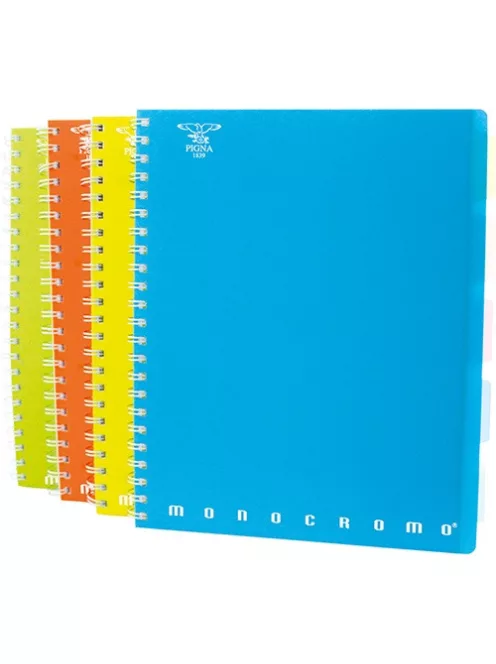 Pigna Spirálfüzet Pigna Monocromo PPL Fluo A/4 100 lapos kockás