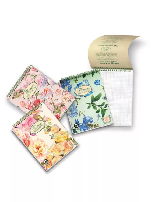 Pigna Spirálfüzet Pigna Nature Flowers A/5 60 lapos kockás