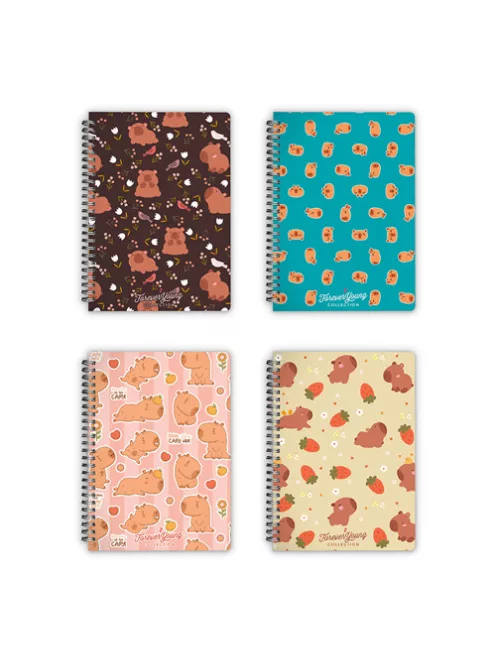 Forever Young Spirálfüzet Forever Young A/5 kockás Capybara