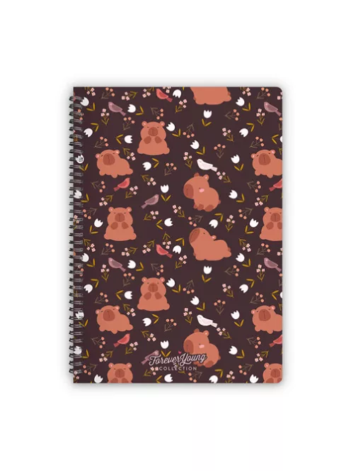 Forever Young Spirálfüzet Forever Young A/4 kockás Capybara
