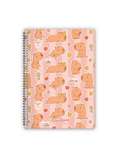 Forever Young Spirálfüzet Forever Young A/4 kockás Capybara