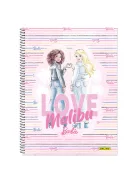 Online Spirálfüzet Online Barbie Malibu, Pink A/4 80 lapos kockás vegyes