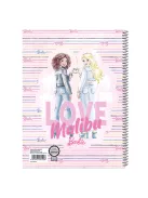 Online Spirálfüzet Online Barbie Malibu, Pink A/4 80 lapos kockás vegyes