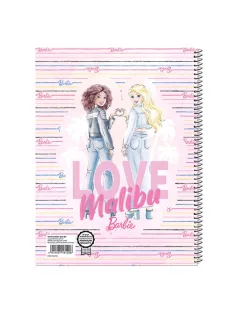   Online Spirálfüzet Online Barbie Malibu, Pink A/4 80 lapos kockás vegyes
