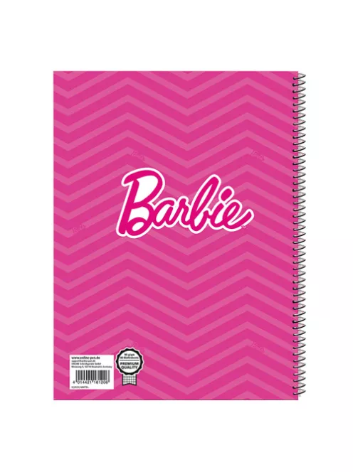 Online Spirálfüzet Online Barbie Malibu, Pink A/4 80 lapos kockás vegyes
