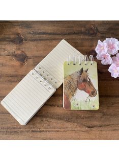   Alex Clark Jegyzetfüzet Alex Clark, vonalas, 10,5x7,5 cm,spirálos, 112 oldal,Ló virággal