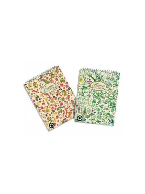Pigna Jegyzettömb spirálos Pigna Nature Flowers A/6 50 lapos kockás