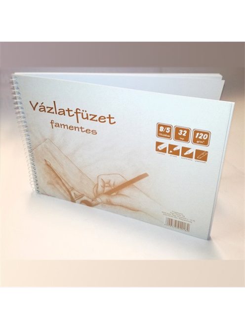 PD School Vázlatfüzet spirálos B/5 32 lapos famentes fekvő