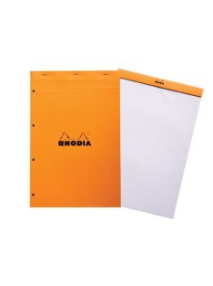   Rhodia Jegyzettömb Clairefontaine Rhodia Orange A/4+ 80 lapos kockás lyukasztott