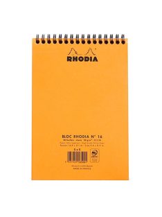   Rhodia Jegyzettömb spirálos Clairefontaine Rhodia Orange A/5 80 lapos kockás