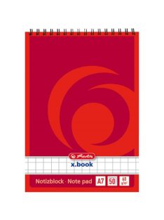 Herlitz Jegyzettömb spirálos Herlitz A/7 50 lapos kockás