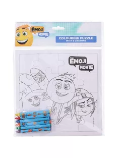 Noname Színezhető puzzle 16db-os + 6db zsírkréta Emoji