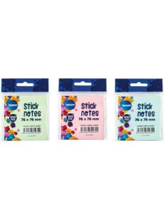   Centrum Öntapadós jegyzettömb Centrum Stick Notes 76x76 mm, 100 lapos, 3 féle pasztel szín
