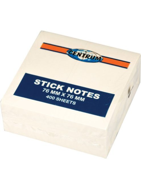 Centrum Öntapadós jegyzettömb Centrum Stick Notes 76x76 mm, 400 lapos, pasztellsárga