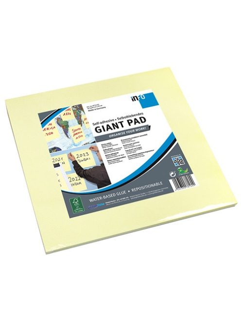 Info Notes Öntapadós jegyzettömb Info Notes Giant Pad 300x300 mm 50 lapos sárga