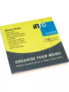   Info Notes Öntapadós jegyzettömb Info Notes 75x75 mm 100 lapos élénk vegyes színek