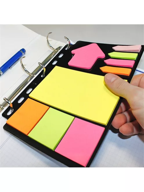 Info Notes Öntapadós jegyzettömb szett Info Notes 150x220 mm vegyes színek gyűrűs betéten