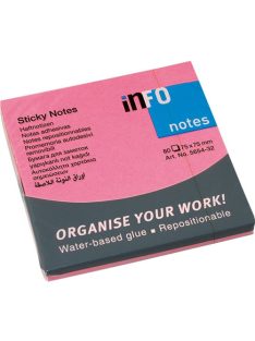   Info Notes Öntapadós jegyzettömb Info Notes 75x75 mm 80 lapos élénk pink