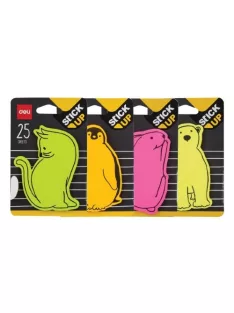   DELI Öntapadós jegyzettömb DELI "Stick UP" 76x76 mm 25 lap állatos vegyes minták