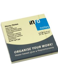   Info Notes Öntapadós jegyzettömb Info Notes 75x75 mm 100 lapos sárga