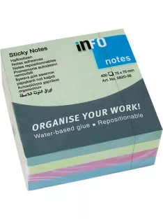   Info Notes Öntapadós jegyzettömb Info Notes 75x75 mm 400 lapos pasztell vegyes színek