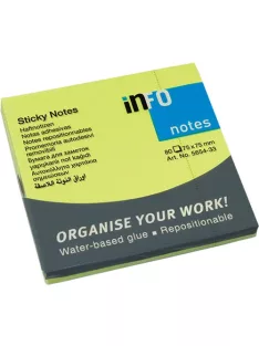   Info Notes Öntapadós jegyzettömb Info Notes 75x75 mm 80 lapos élénk zöld