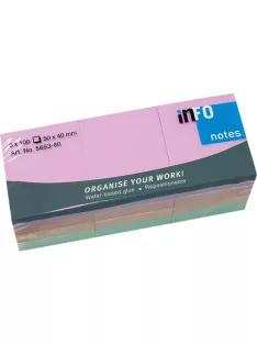   Info Notes Öntapadós jegyzettömb Info Notes 50x40 mm 12x100 lapos pasztell vegyes színek Harmony