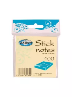   Centrum Öntapadós jegyzettömb Centrum 76x76 mm 100 lapos sárga