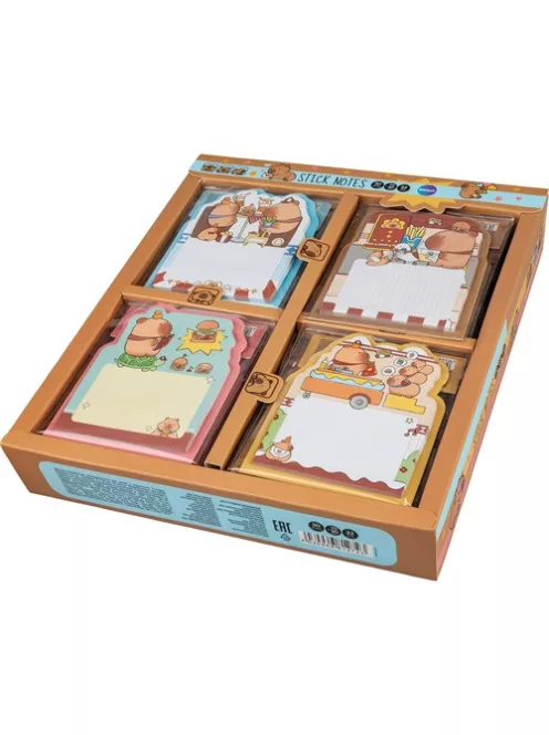 Centrum Öntapadós jegyzettömb CAPYBARA 70x90 mm 30 lapos vegyes