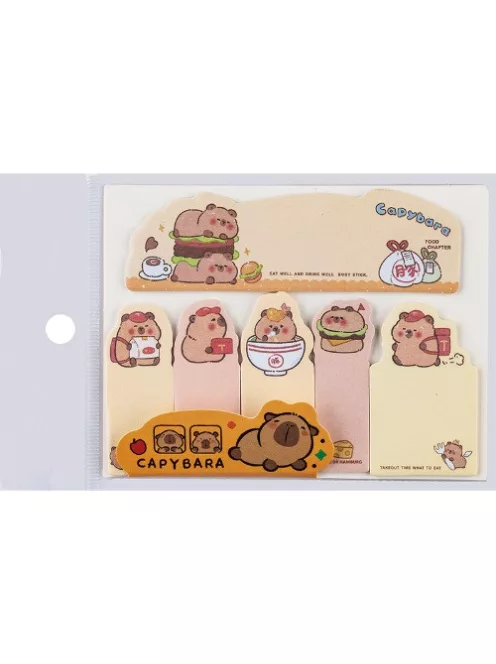 Centrum Öntapadós jegyzettömb CAPYBARA 50x14 mm 6 db kártya x 15 lap