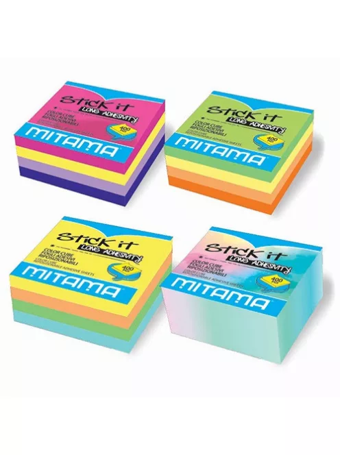 Mitama Öntapadós jegyzettömb Mitama 51x51 mm 400 lapos élénk színek