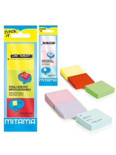   Mitama Öntapadós jegyzettömb Mitama 50x50 mm 100 lapos pasztellszínek 3 db/csomag