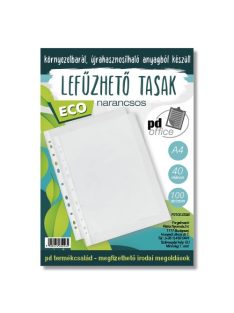   PD Office Lefűzhető tasak pd ECO A/4 40 mic. narancsos átlátszó szegéllyel 100 db/csomag