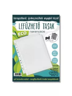   PD Office Lefűzhető tasak pd ECO A/4 40 mic. narancsos átlátszó szegéllyel 100 db/csomag