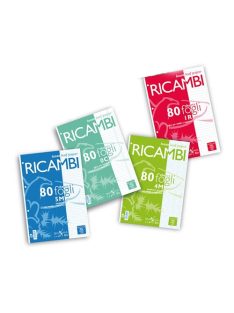   Pigna Gyűrűs könyv betét Pigna Ricambi A/4 80 lapos fehér kockás