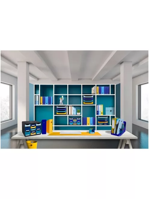 Exacompta Iratpapucs műanyag Exacompta Bee Blue A/4+ 11 cm gerinccel türkizkék